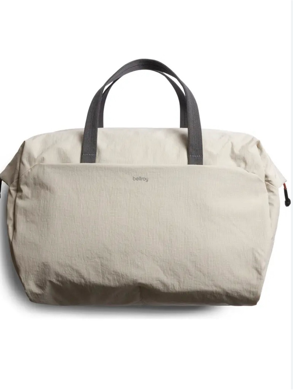 Bellroy Beige Travel Weekend Bag with Gray Handles